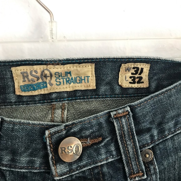 RSQ men’s denim jeans 31x32 slim straight - Picture 5 of 8